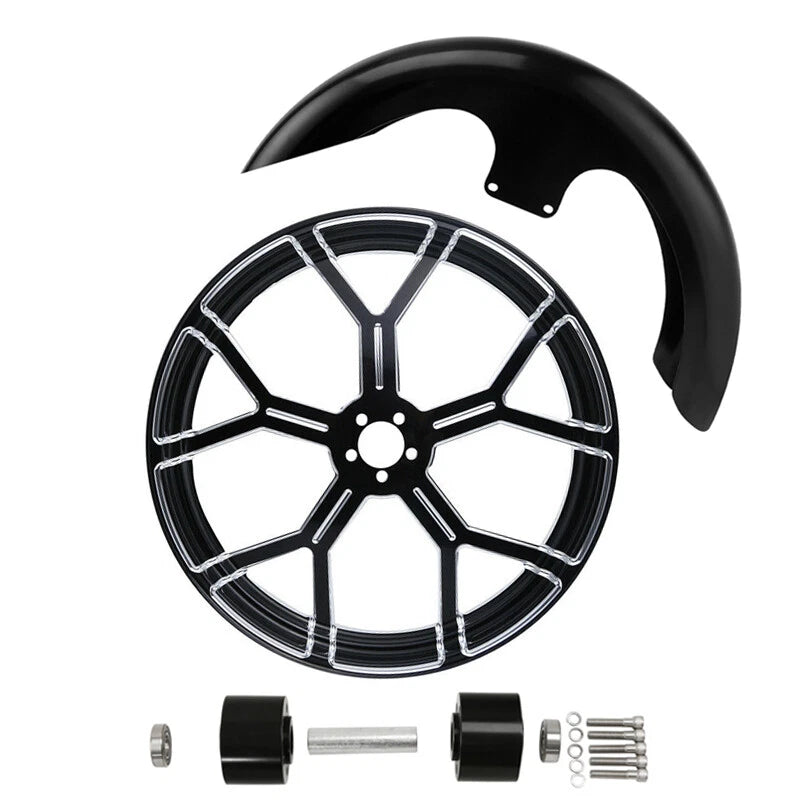 21" Front Wheel Rim Dual Disc Hub Fender Fit For Harley Touring ABS 1997-2021