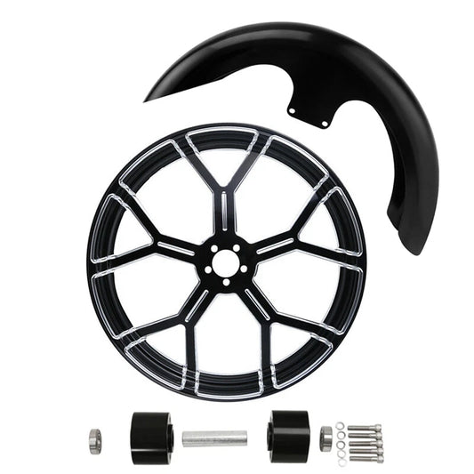 21" Front Wheel Rim Dual Disc Hub Fender Fit For Harley Touring ABS 1997-2021