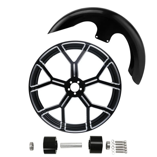21" Front Wheel Rim Dual Disc Hub Fender Fit For Harley Touring ABS 1997-2021