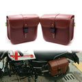 1 Pair Brown PU Leather Saddlebags Saddle Bags Pouch Bag For Honda Suzuki Harley