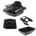 King Trunk Pad Backrest Mount Rack Light Fit For Harley Street Glide 14-26 Black