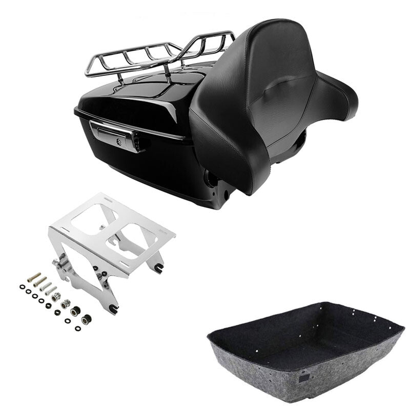 King Trunk Pad Rack Solo Mount Fit For Harley Touring Softail Slim 2018-25