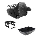 King Trunk Backrest Solo Mount Rack Fit For Harley Low Rider 2018-25 Black
