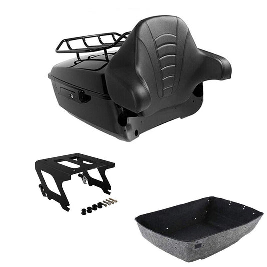 King Trunk Backrest Solo Mount Rack Fit For Harley Low Rider 2018-25 Black