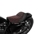 Black+Red Driver Rider Solo Seat Fit For Harley Sportster 883 1200 Custom 10-22