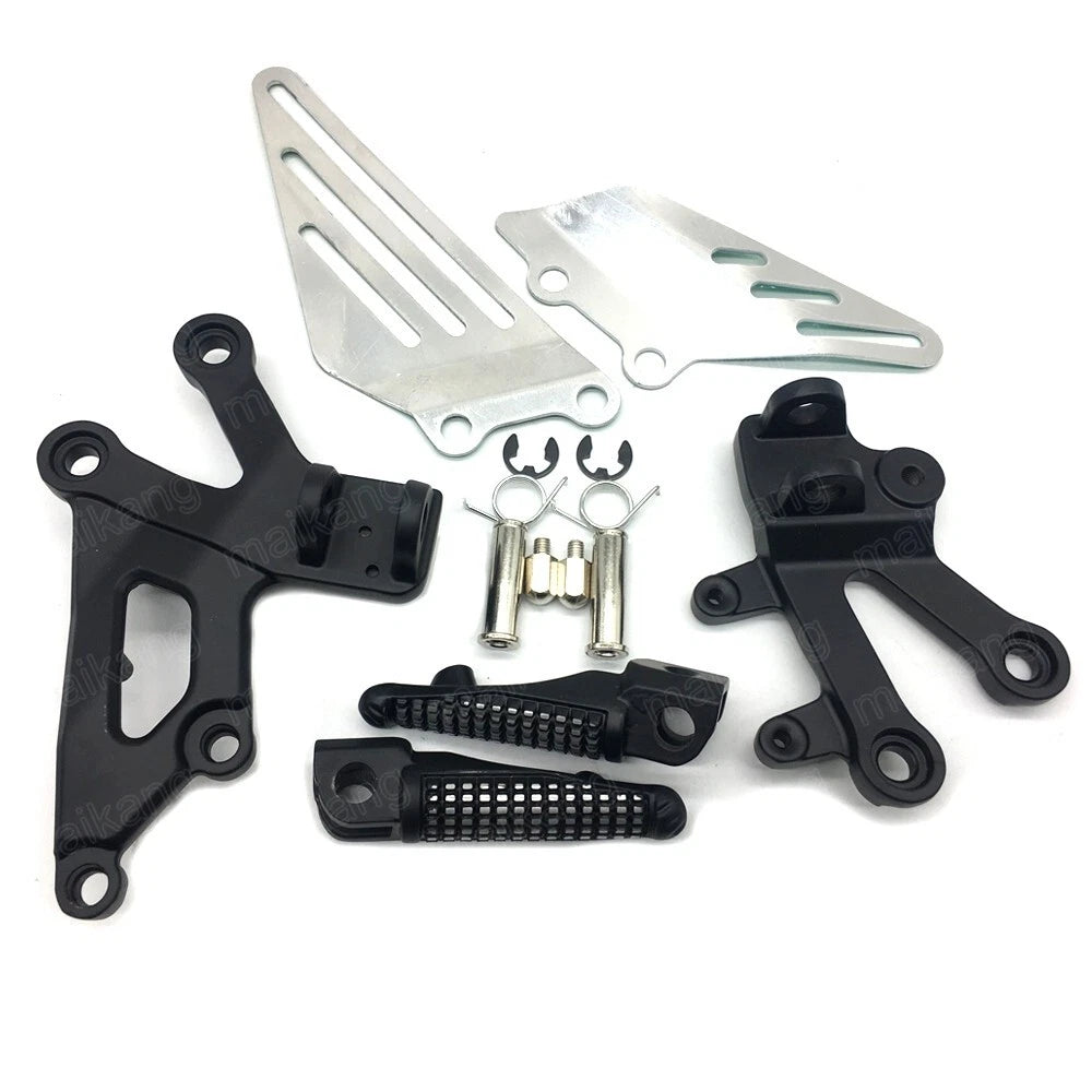 Motorcycle Front Foot Pegs Bracket Kit For Kawasaki Ninja ZX12R 2000-2005 Black