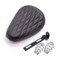 Black Diamond PU Leather Solo Seat Spring & Bracket For Harley Chopper Bobber
