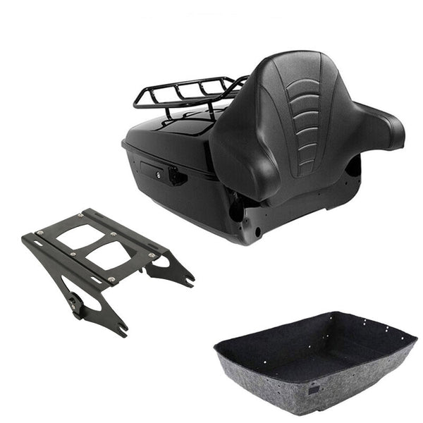 King Trunk Backrest Mount Rack Fit For Harley Touring Road Glide Flhx 2014-2026
