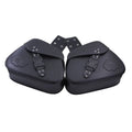 New Motorcycle Black PU Leather Password Lock Luggage Bags Saddlebags Saddle Bag