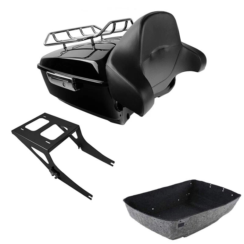 King Trunk Backrest 2-Up Mounting Rack Fit For Harley Fatboy 08-17
