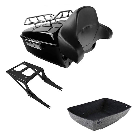 King Trunk Backrest 2-Up Mounting Rack Fit For Harley Fatboy 08-17