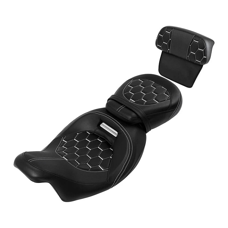 Low-Profile Driver Passenger Seat Backrest Fit For Harley Road King Glide 14-23