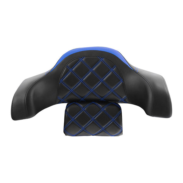 Black Blue Rear Trunk Backrest Pad Fit For Indian Chieftain Roadmaster 2014-2023
