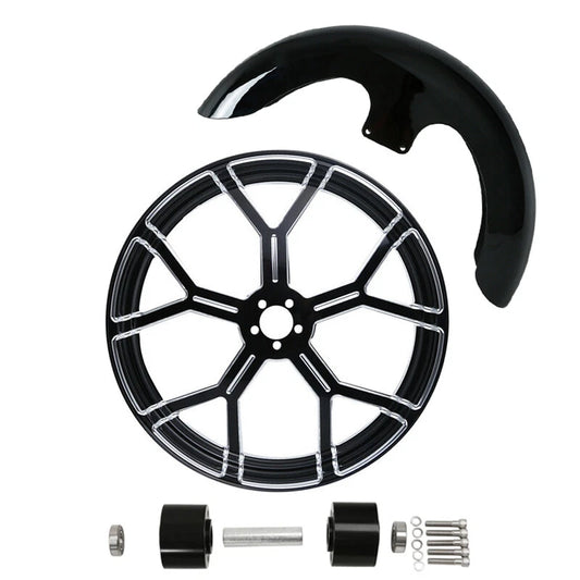 23"x3.5" Wheel Rim Dual Disc Hub Front Fender Fit For Harley Touring ABS 1997-21