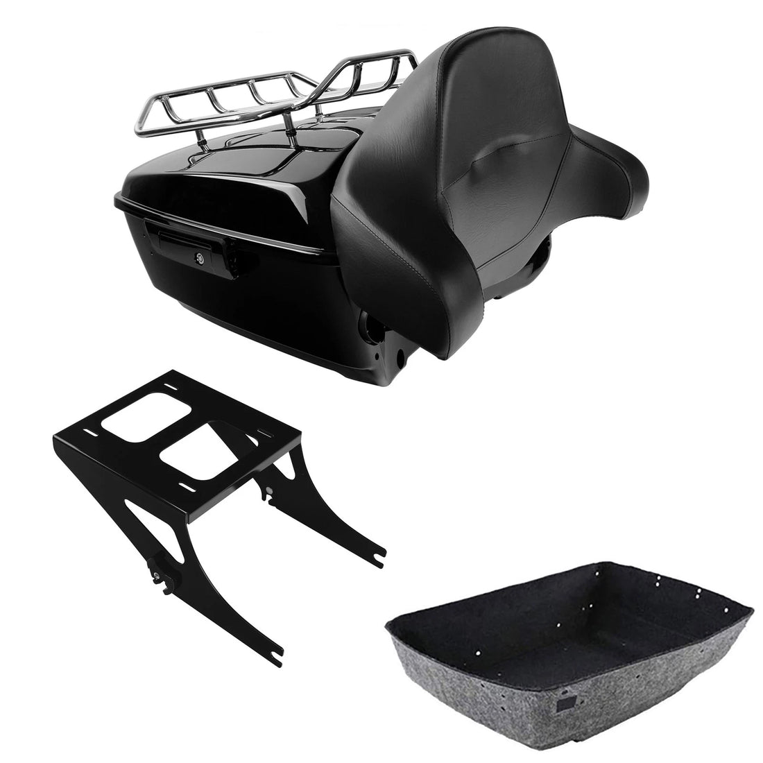 King Trunk Luggage Backrest Mount Rack Fit For Harley Fat Boy Flstf 2008-2017 US