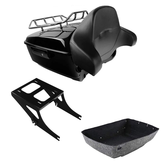 King Trunk Luggage Backrest Mount Rack Fit For Harley Fat Boy Flstf 2008-2017 US