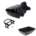 Black King Trunk Backrest Pad Black Rack Fit For Harley Electra Glide 97-08