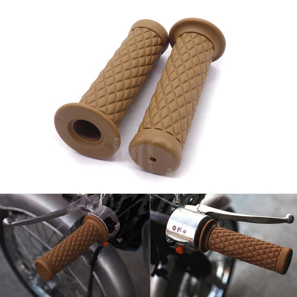 7/8" Vintage Rubber Handlebar Hand Grip For CG125 CB400 Bobber Cafe Racer Custom