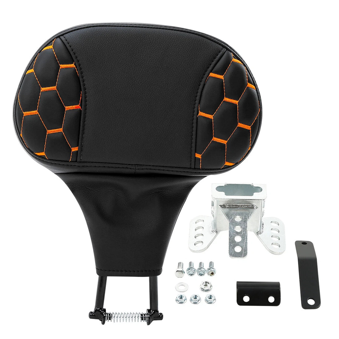 Driver Backrest Pad Fit For Harley Touring Cvo Road Glide 2009-2023 Black Orange