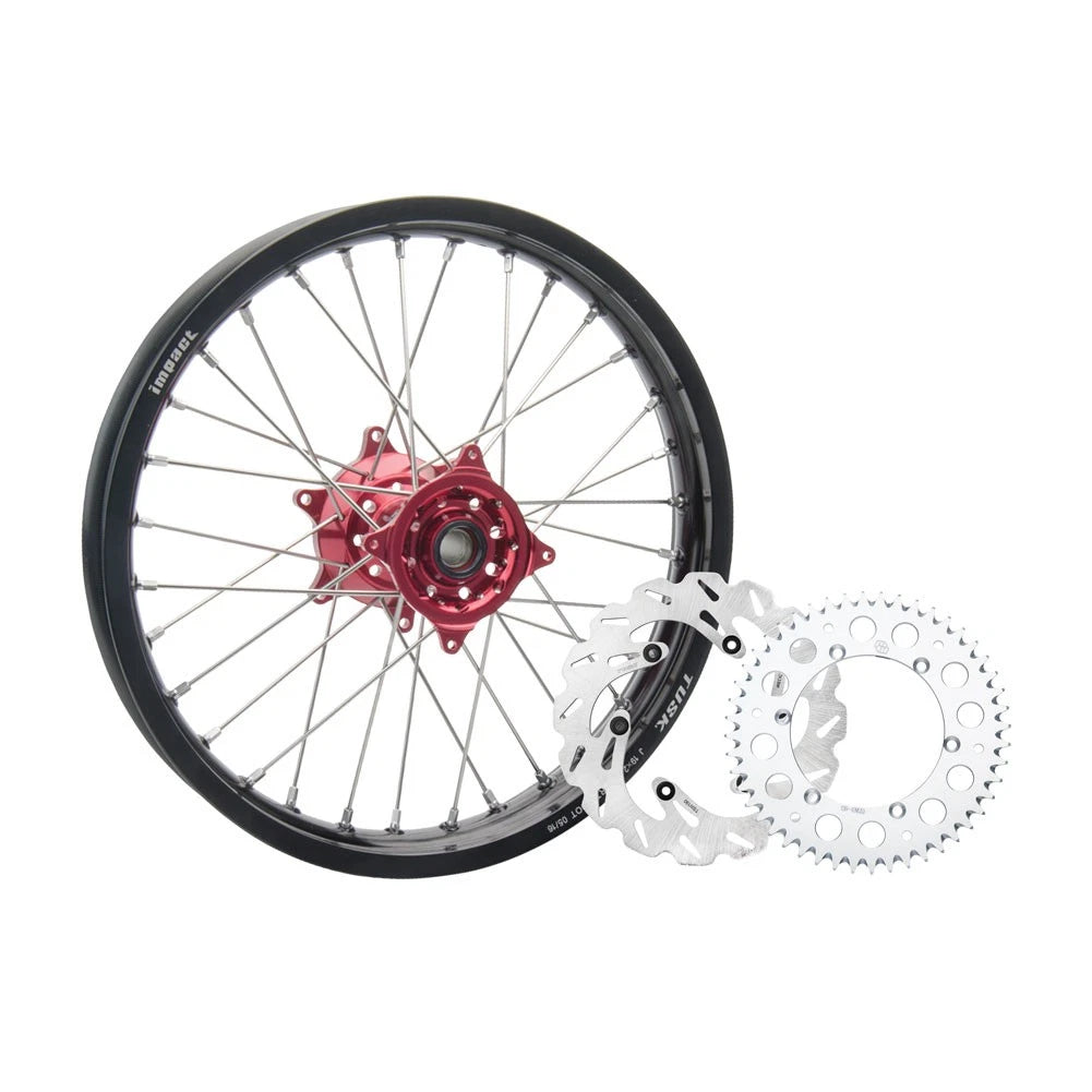 Tusk 1931330028 Impact Complete Rear Wheel Package 19 x 2.15 Black Rim/Silver