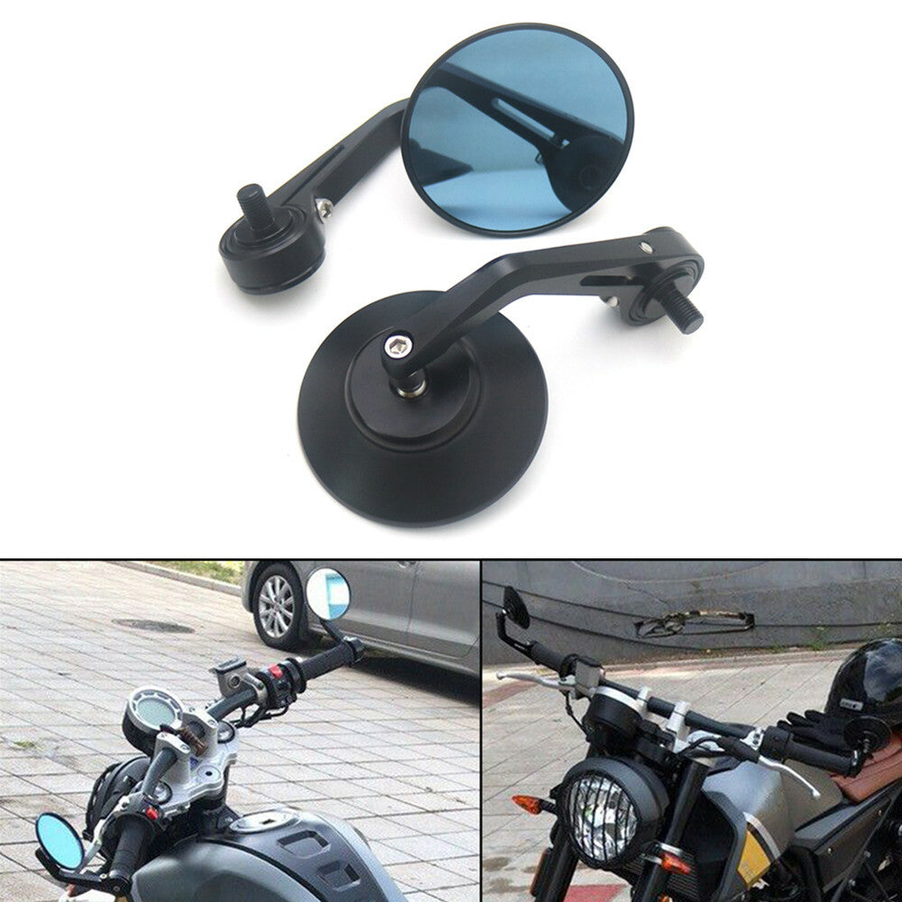 Black Handlebar end Side Mirror 10mm thread inside For Aprilia Mondial Hps 300