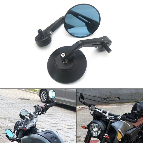 Black Handlebar end Side Mirror 10mm thread inside For Aprilia Mondial Hps 300