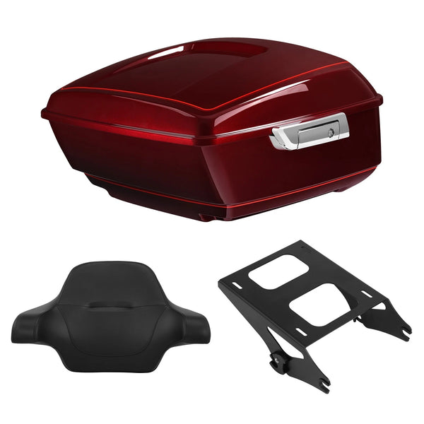 King Trunk Luggage Pad Mount Fit For Harley Touring 14-26 Mysterious Red Sunglo