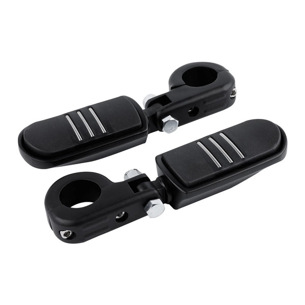 Matte Black 1-1/4" Engine Guard Foot Pegs Mount Fit For Harley Touring Sportster