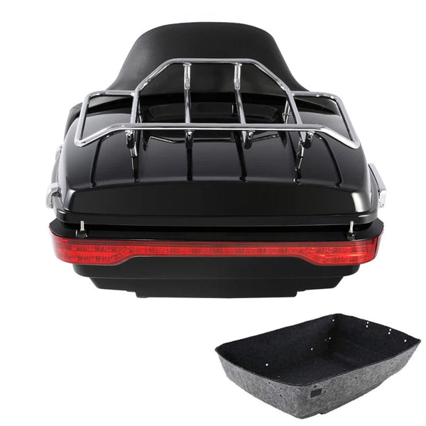 King Trunk Backrest Turn LED Light Fit For Harley Touring Electra Glide 2014-26