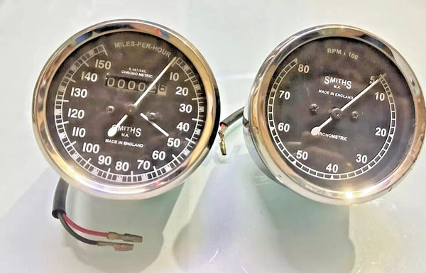 Smiths Replica 150 Mph Speedometer 8,000 Rpm Tacho Speedo For Norton Triumph