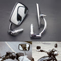 7/8" 22mm Silver Retro Metal Handle Bar End Side Rearview Mirror For Cafe Racer