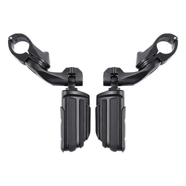 1-1/4" Highway Footpegs Short Angled Mount Fit For Harley Sportster Matte Black