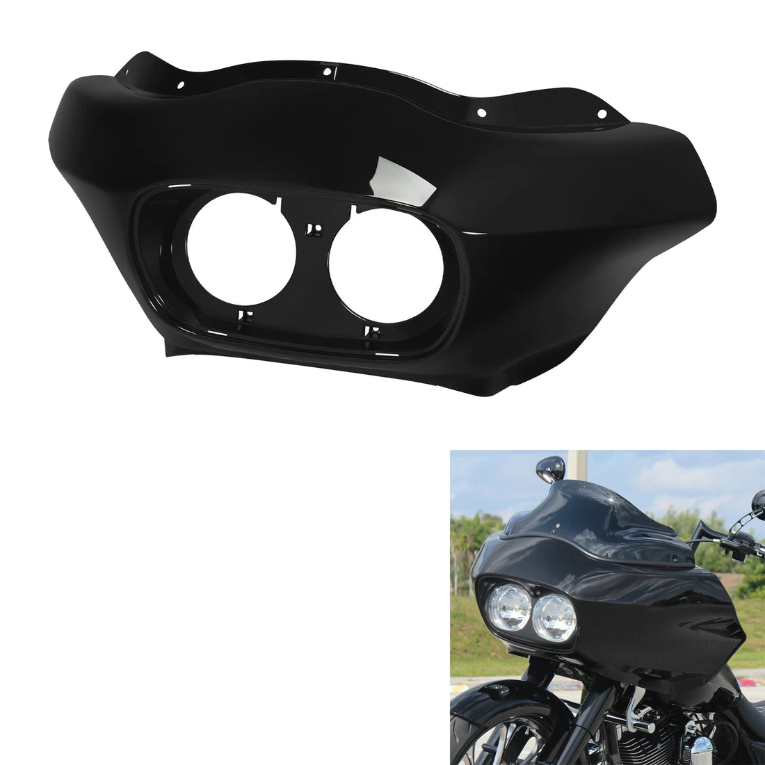 Fit For Harley 1998-2013 Road Glide Fltr Vivid Black Front Outer Fairing