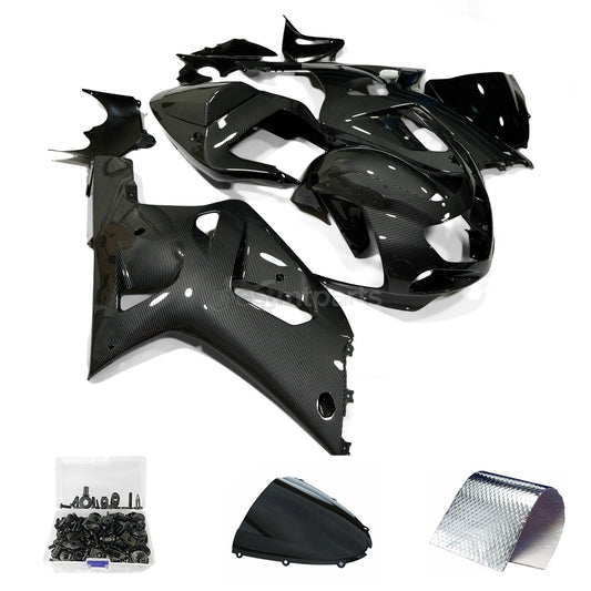 Carbon Fiber Fairing Kit +Bolts For Suzuki GSXR600/750 2001 2002 2003 Black Body