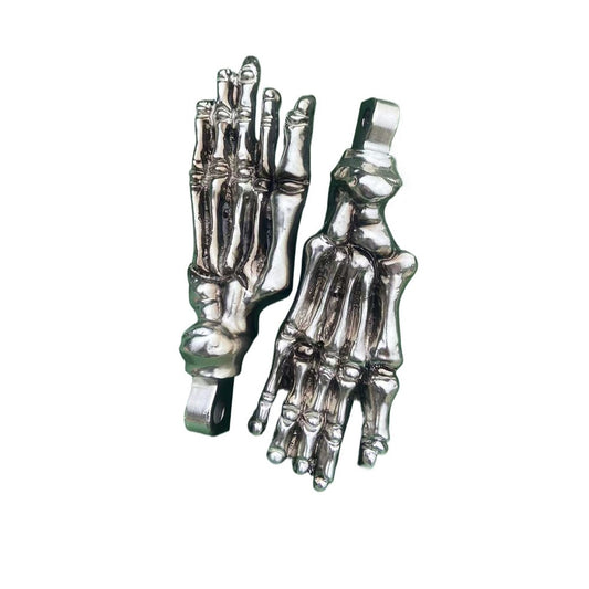 Motorcycle Chrome Skeleton Foot Pegs Footrest For Harley Sportster XL883 1200 48