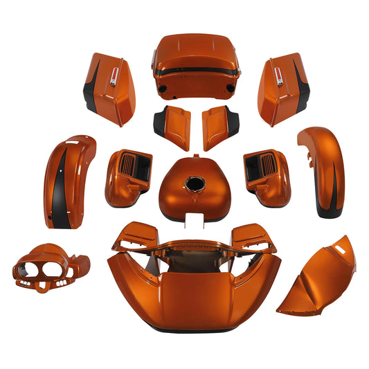 Fairings Body Kit Fit For Harley Road Glide 2015-24 Scorched Orange/Black Denim