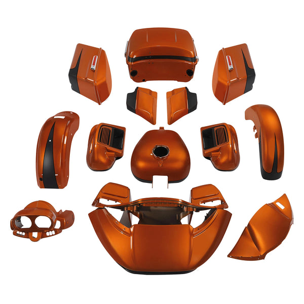 Fairings Body Kit Fit For Harley Road Glide 2015-24 Scorched Orange/Black Denim