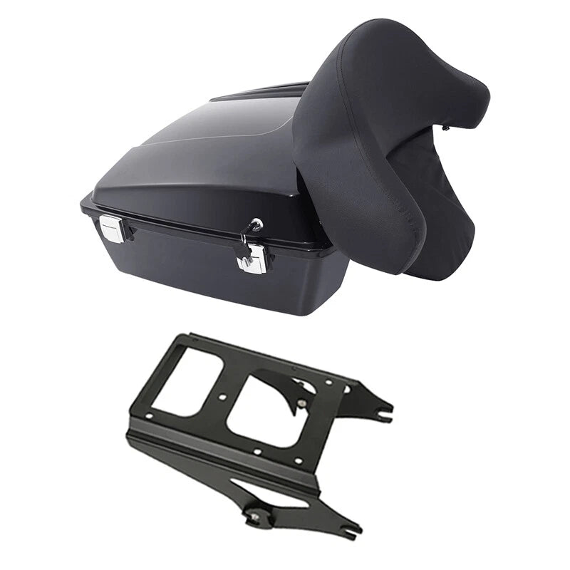 Chopped Trunk Backrest Black Mount Fit For Harley Touring Road King Glide 09-13