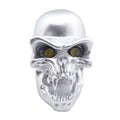Motorcycle Silver Hi/Lo Beam LED Skull Headlight Head Lamp For Harley Yamaha