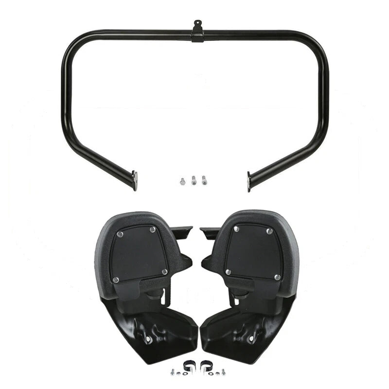 Black Lower Vented Fairing & Engine Guard Bar Fit For Harley Electra Glide 09-13
