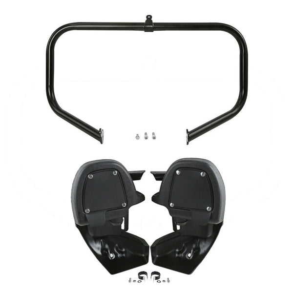 Black Lower Vented Fairing & Engine Guard Bar Fit For Harley Electra Glide 09-13