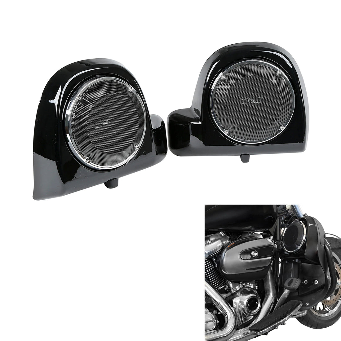 6.5" Speaker Pod Box Grills Lower Vented Fairing Fit For Harley Touring 14-2023