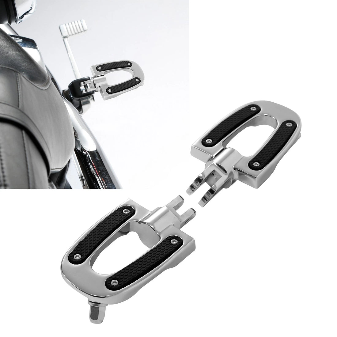 Chrome Driver Foot Peg Footpegs Fit For Harley Softail Fat Boy Low Rider 18-25