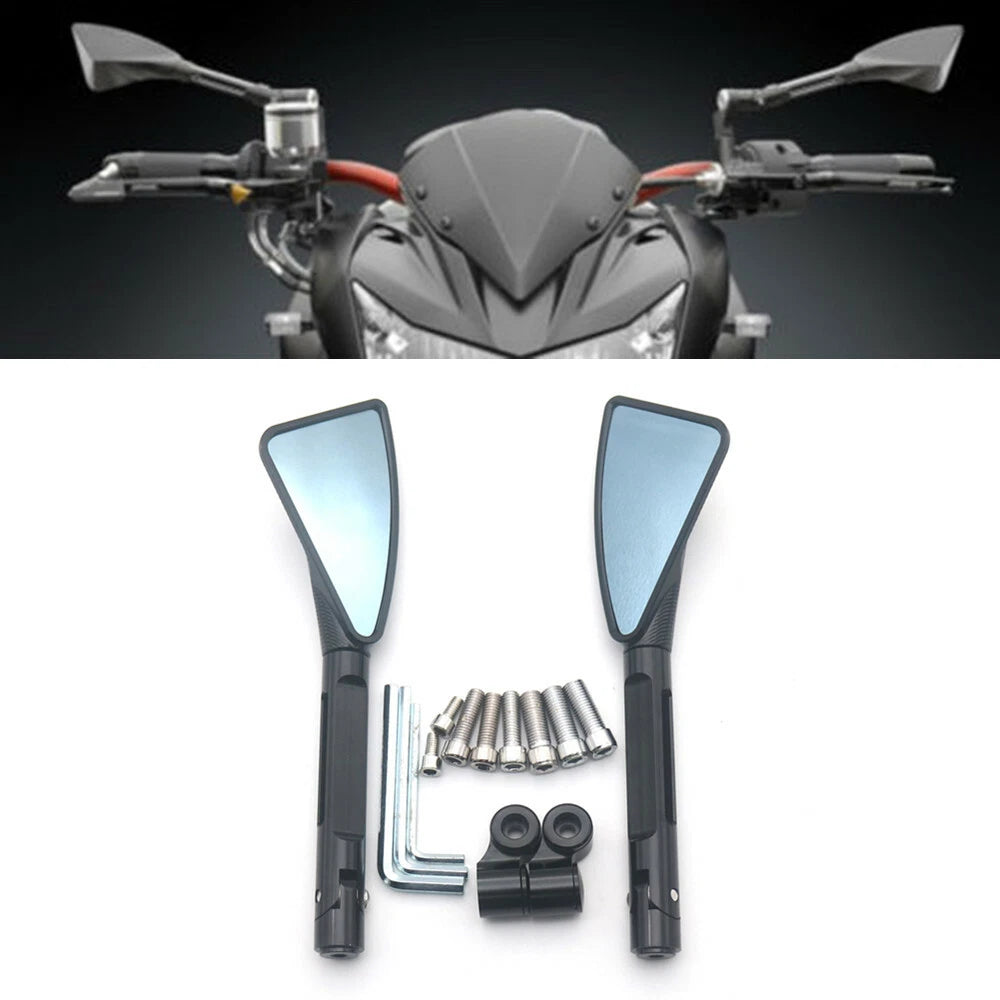 Black CNC Aluminum Rearview Side Mirror For Honda Suzuki Kawasaki Street Bike
