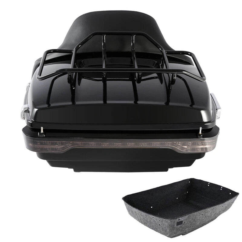 King Trunk Pad Rack Brake Tail Lamp Fit For Harley Touring Cvo Road Glide '14-26