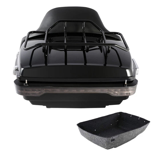 King Trunk Pad Rack Brake Tail Lamp Fit For Harley Touring Cvo Road Glide '14-26