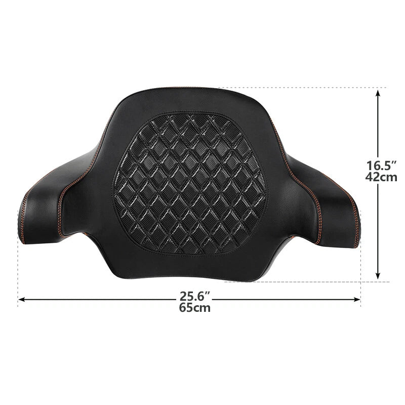 King Size Passenger Backrest Pad Fit For Harley Touring Street Glide 14-25