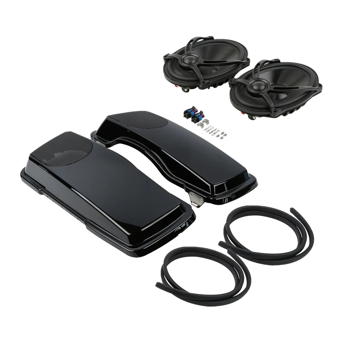 Vivid Black Saddlebag Lids 5x7'' Speakers Fit For Harley Electra Glide 1993-2013