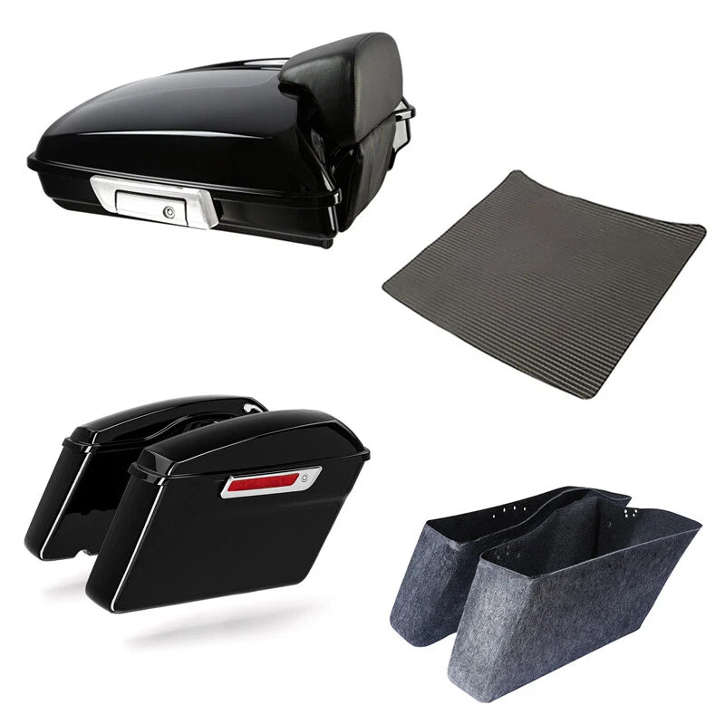 Hard Saddlebags & 5.5'' Razor Trunk Fit For Harley Touring Road Glide 14-24