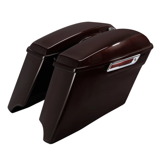 4" Stretchedd Hard Saddlebags Fit For Harley Road Glide 2014-24 Midnight Crimson